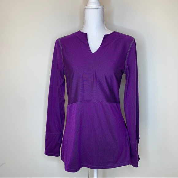 WOOLRICH V-NECK PULLOVER PURPLE TOP - Picture 14 of 14